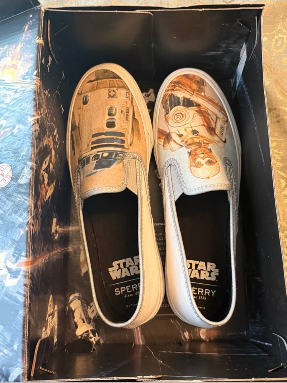 Sperry Star Wars R2-D2 & C-3PO Graphic Slip-On Sneakers - Beige/White